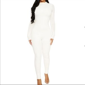 Naked Wardrobe White Jumpsuit